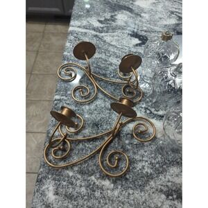 2 Vintage Home Interior & Gifts Metal Wire Wall Candle Sconce With 4 Glass Cups